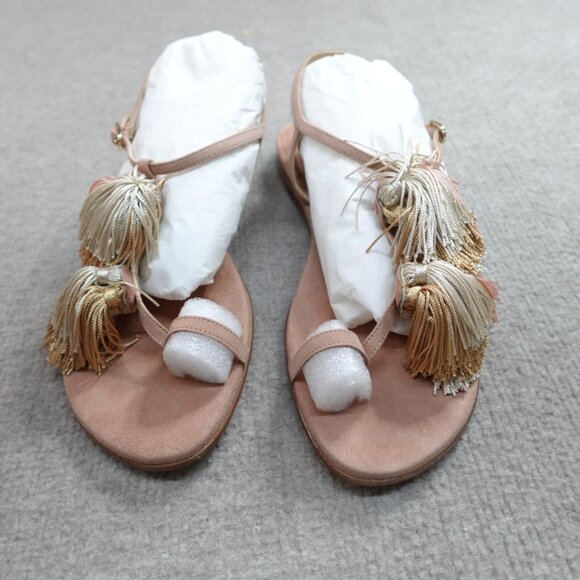 Stuart Weizman Womens Sandals 7.5 Pink Suede Jabow Strappy NEW - Picture 2 of 8